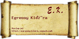 Egressy Klára névjegykártya
