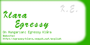 klara egressy business card