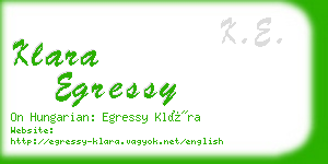 klara egressy business card